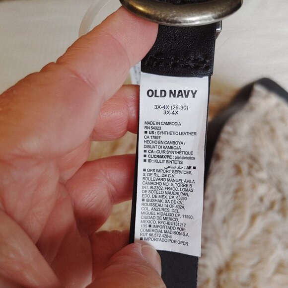 NWT PLUS SIZE BLACK BELT WITH GUNMETAL BUCKLE & TIP - Picture 4 of 10